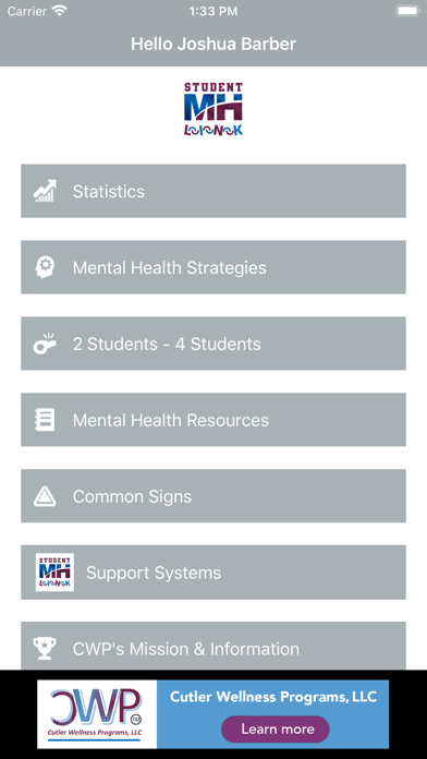 Student Mental Health Link screenshot 2