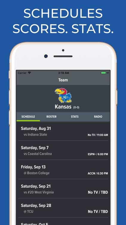 Kansas Football Schedules