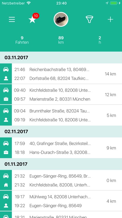 SquareTrip Fahrtenbuch