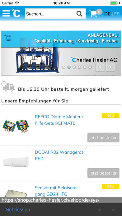 Charles Hasler AG screenshot 2