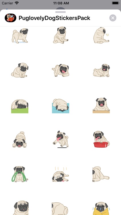 Pug love Dog Stickers Pack screenshot-4