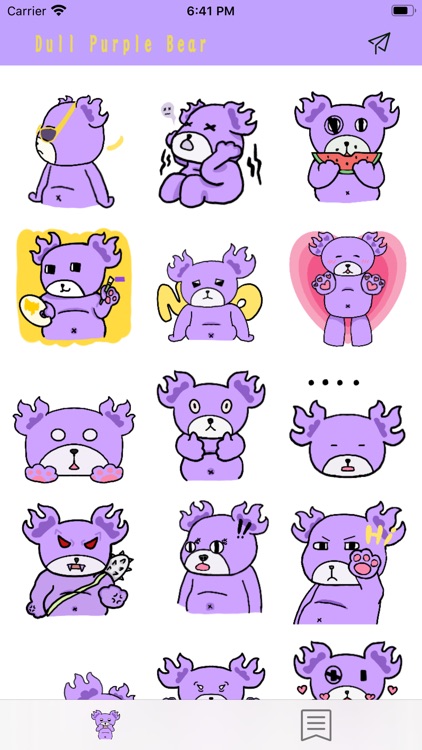 Dull Purple Bear Stickers