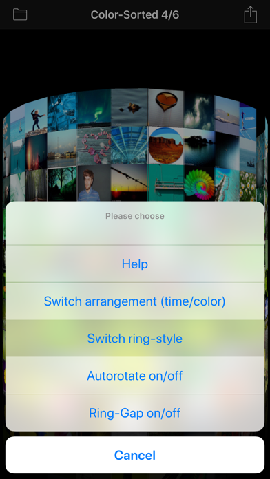 3D Photo Ring - Picture Browser/Manager/Viewer/Gallery: organize, manage, search and sort photos by color or time and present pictures with cool slideshow + quickly navigate between albums and inspect EXIF metadata of images Screenshot 4