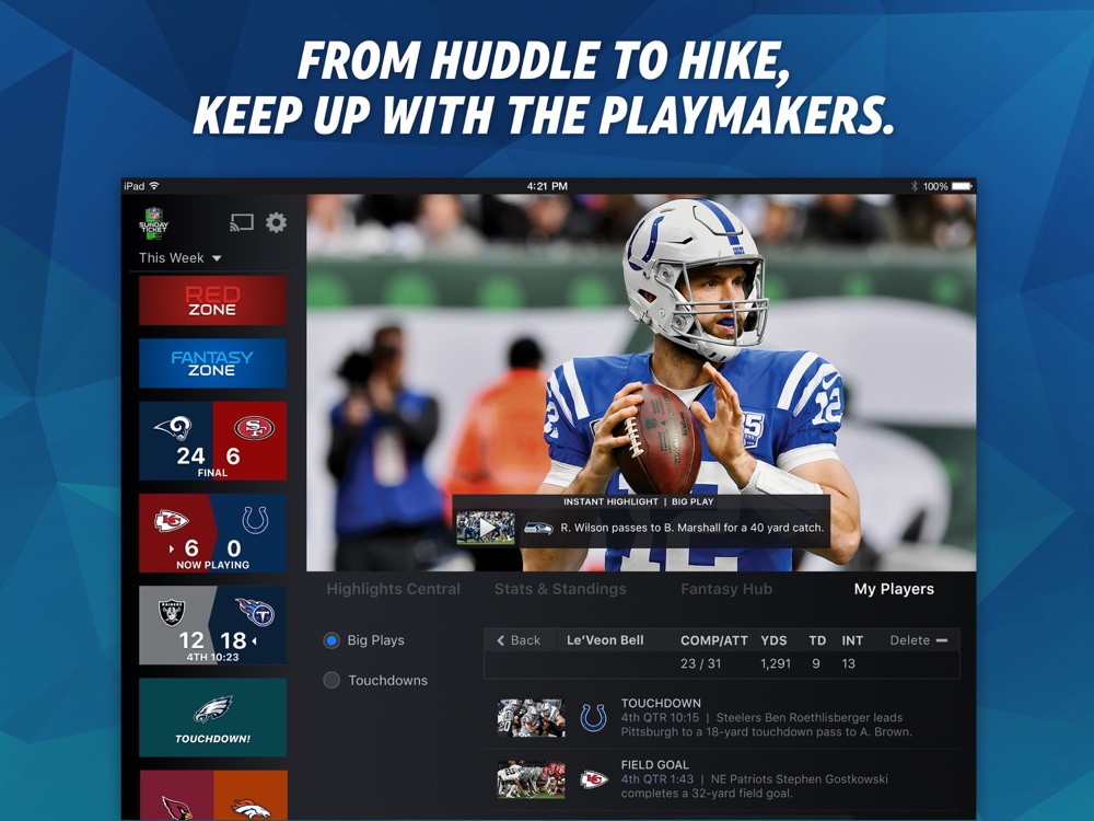 NFL SUNDAY TICKET for iPad App for iPhone Free Download NFL SUNDAY