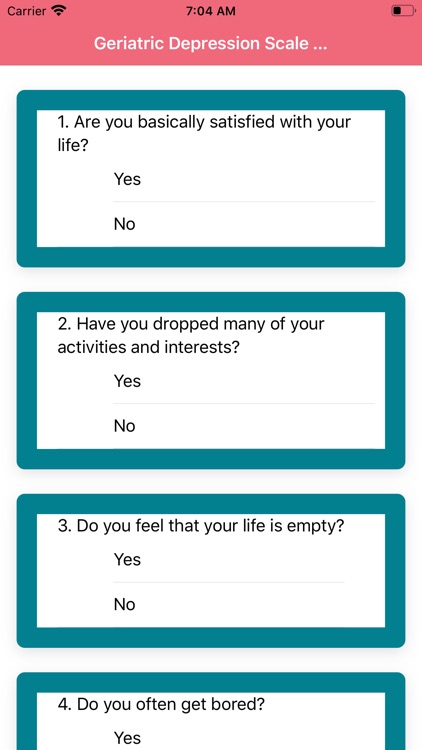 Geriatric Depression Test