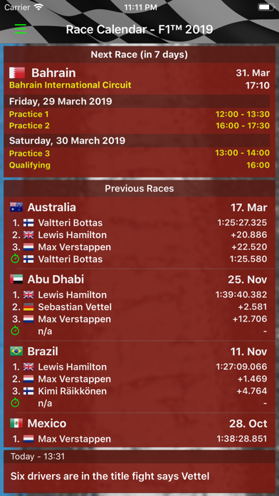 Race Calendar 2019 screenshot1