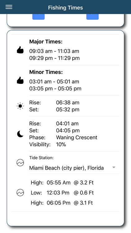 Fishing Times Calendar