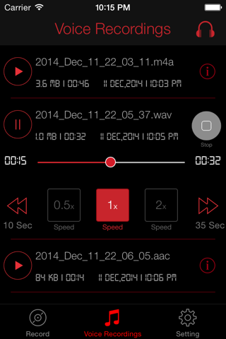 Voice Recorder HD Pro screenshot 2