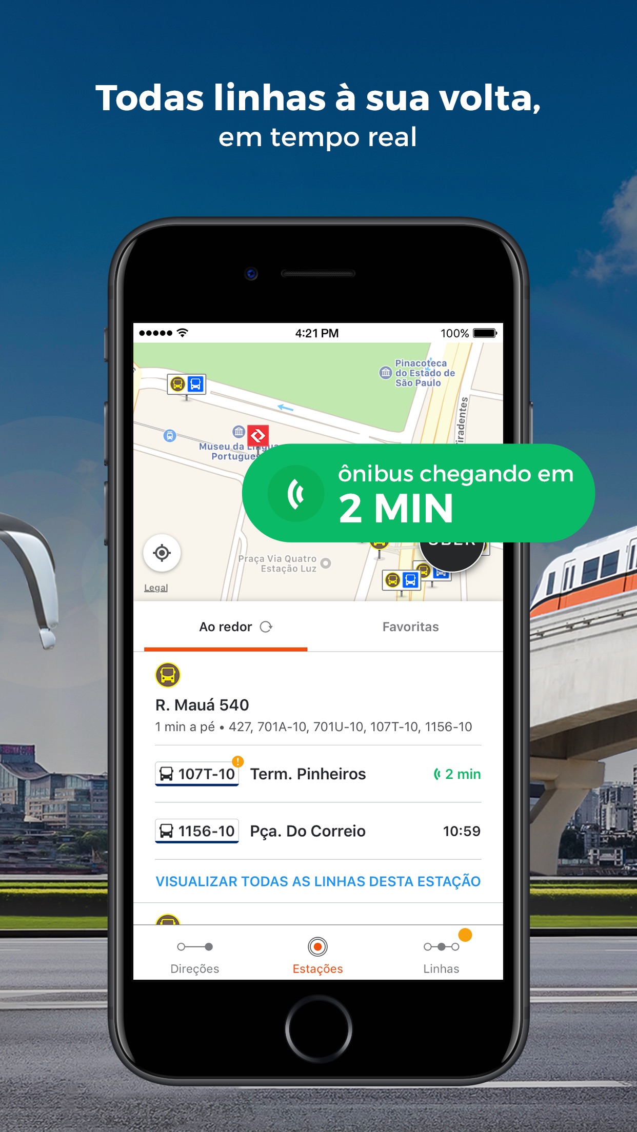 Screenshot do app Moovit: Transporte Público