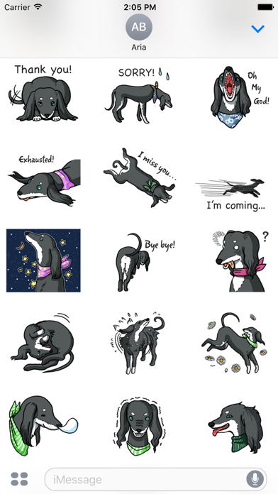 Black Saluki Dog Sticker screenshot 2