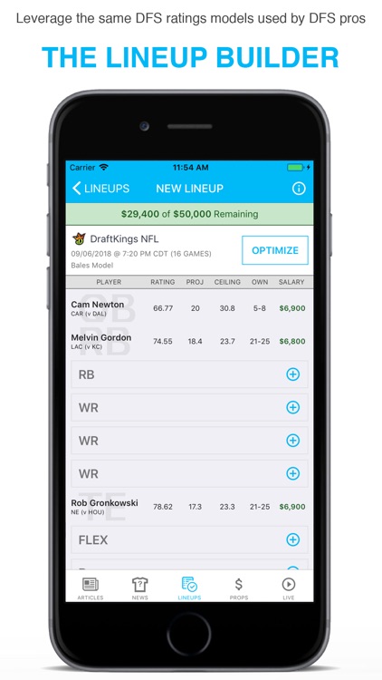 FantasyLabs DFS Lineup Builder