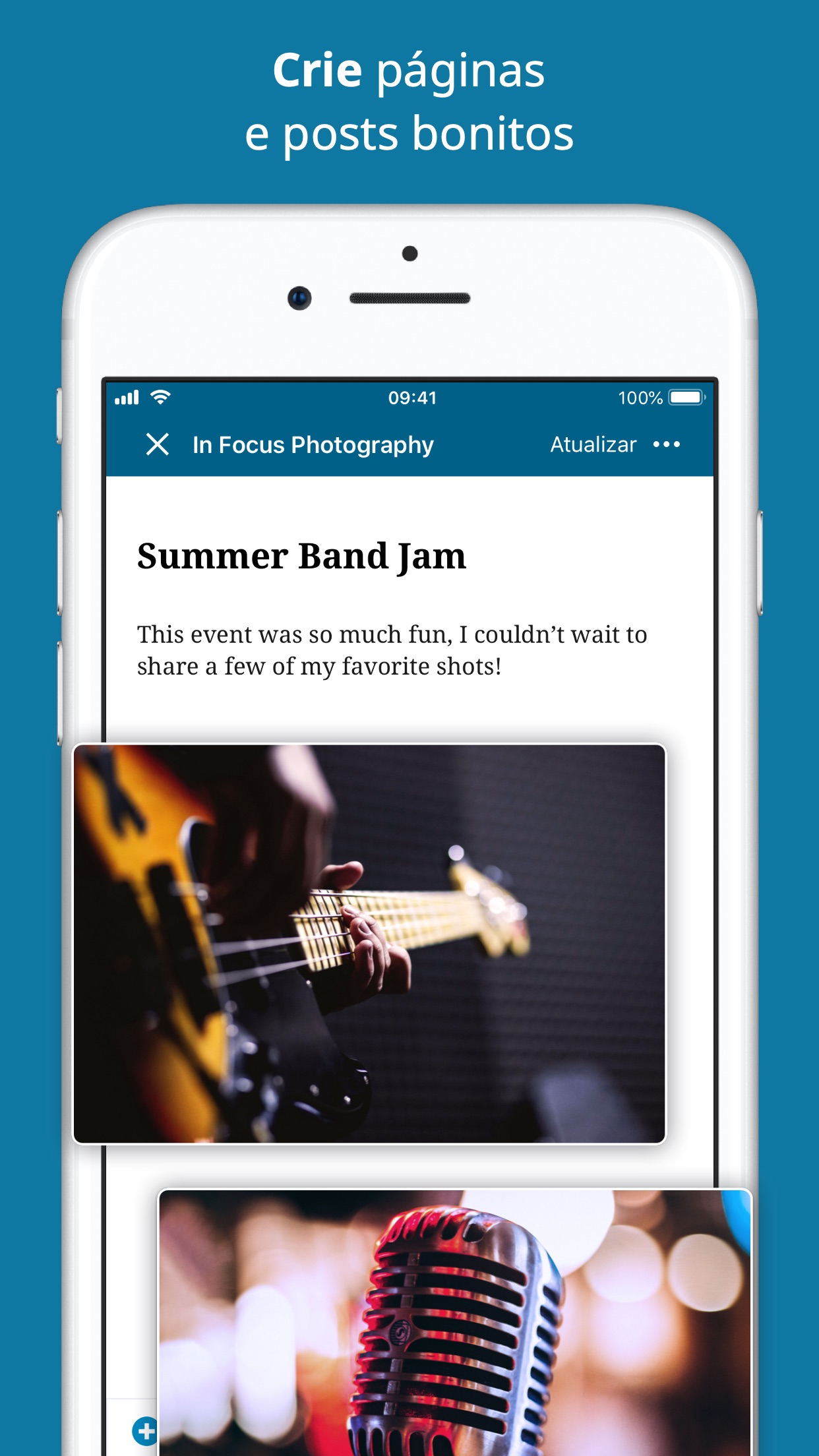 Screenshot do app WordPress