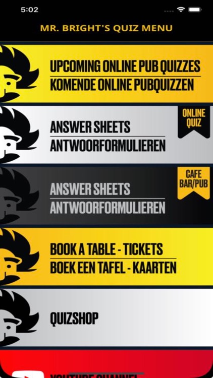 MR. BRIGHT'S PUB QUIZ