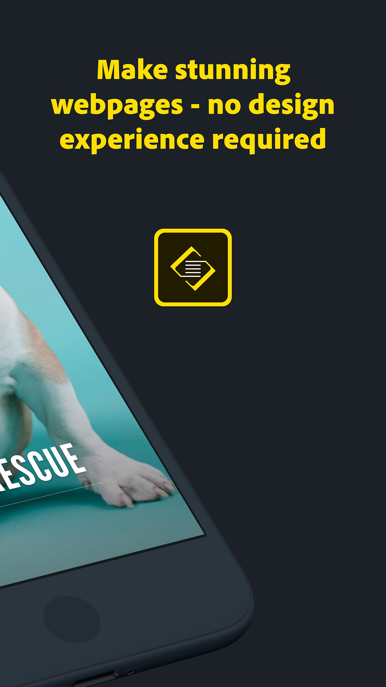 Screenshot do app Adobe Spark Page