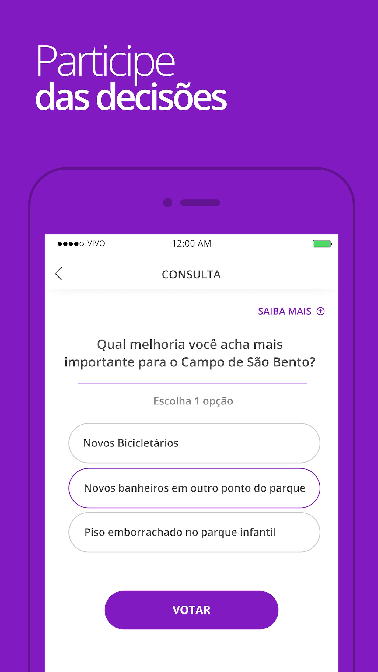 Screenshot do app Colab