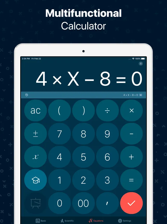 
          Calculator + Equation Solver
 4+
_0