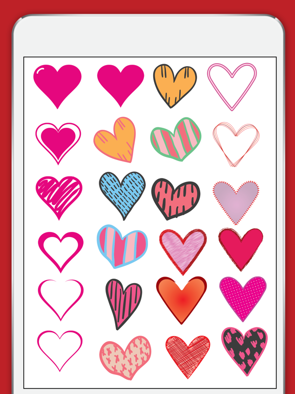 Heart Sketch iMessage Stickersのおすすめ画像2