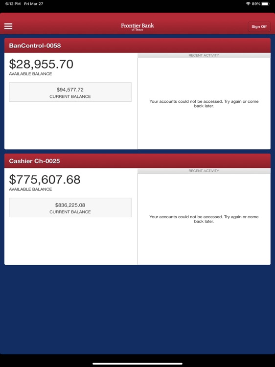 Frontier Bank of Tx for iPad