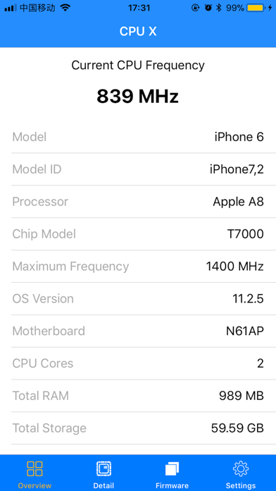 CPU X screenshot 2