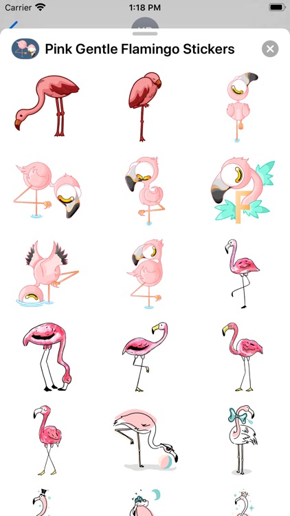 Pink Gentle Flamingo Stickers