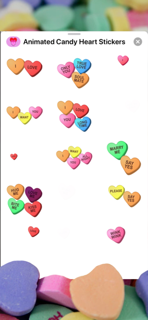 Animated Candy Hearts Stickers(圖5)-速報App