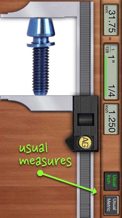 Fractional Caliper, inch ruler