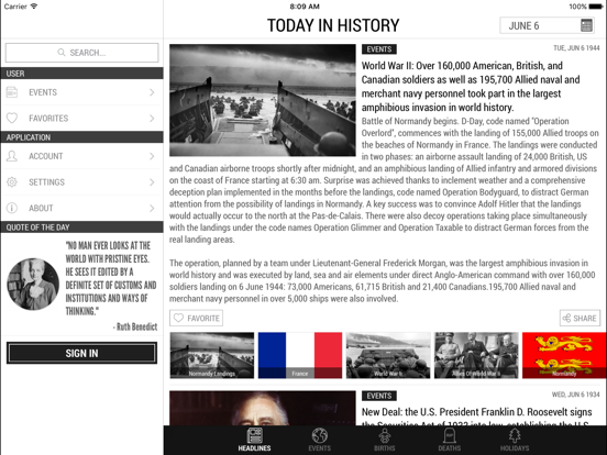 Today In History - free world events, births, quotes, and more screenshot