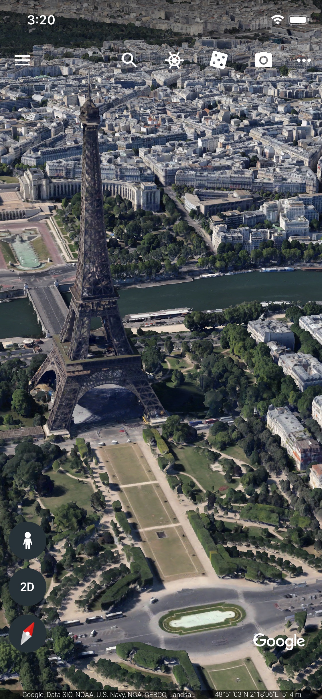 Screenshot do app Google Earth