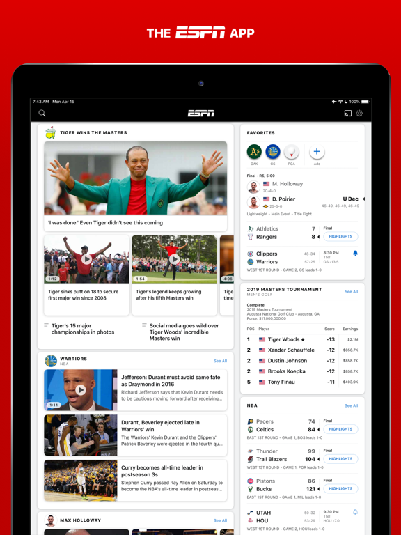 iPad Image of ESPN: Live Sports & Scores