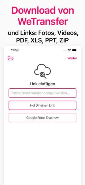 file wetransfer iphone scarica