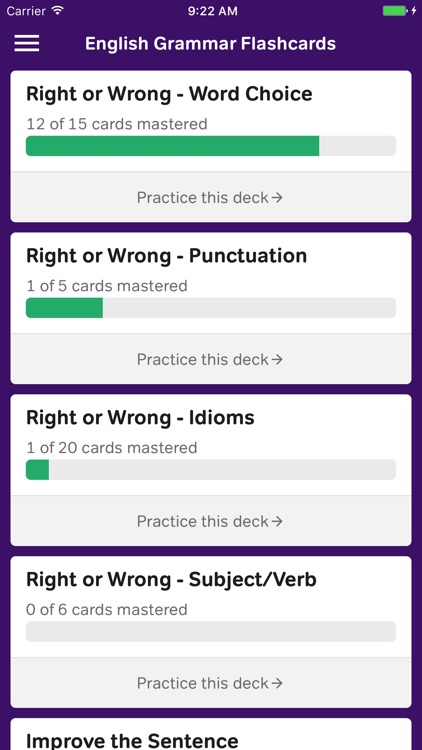 English Grammar Flashcards screenshot-0