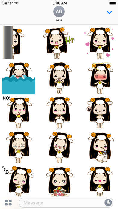 Animated Cute Aries Girl Emoji screenshot 2