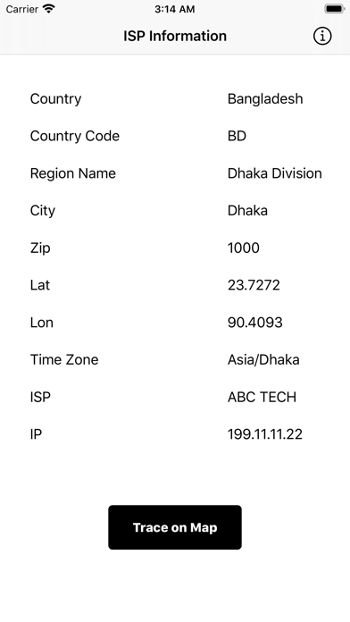 Track IP - ISP Information Screenshots