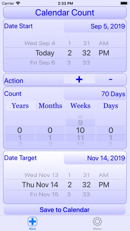 Calendar Counter