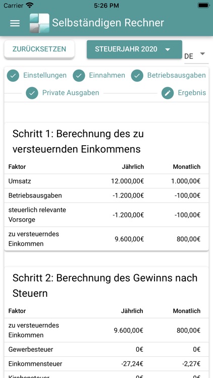 Selbständigen Rechner screenshot-6