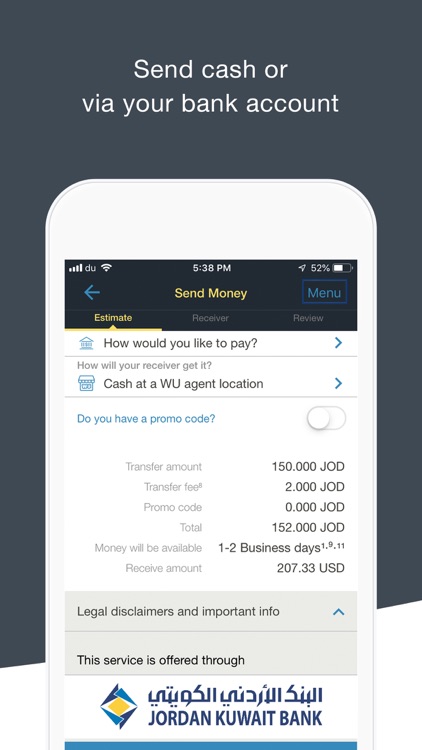 WesternUnion JO Money Transfer screenshot-4