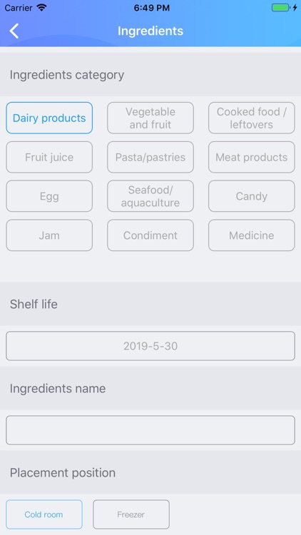 Food Record - Shelf Life