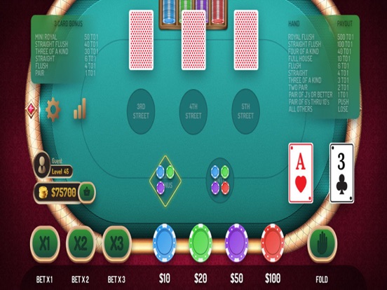 Mississippi Stud Poker Casino screenshot