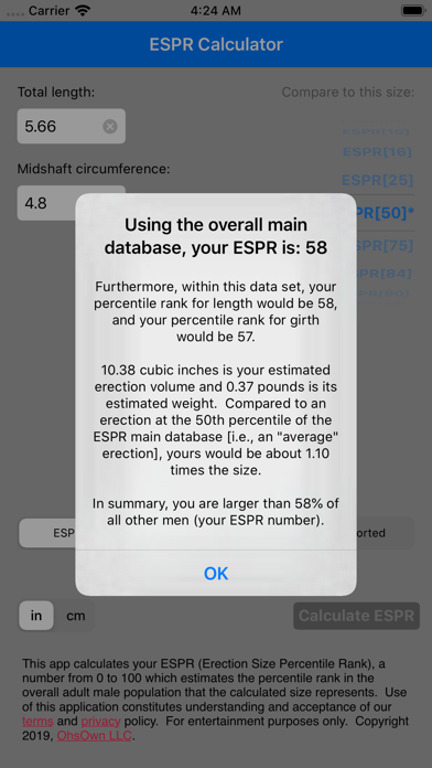 ESPR Calculator screenshot 2