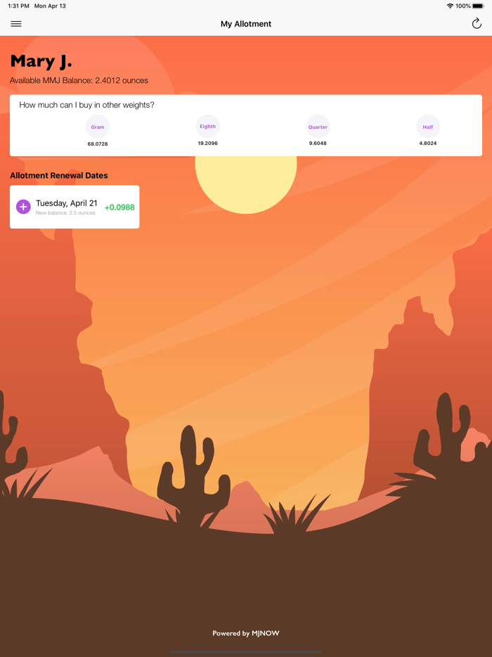 My Arizona MMJ Allotment