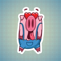 Sticker Me Oppie Pig Character