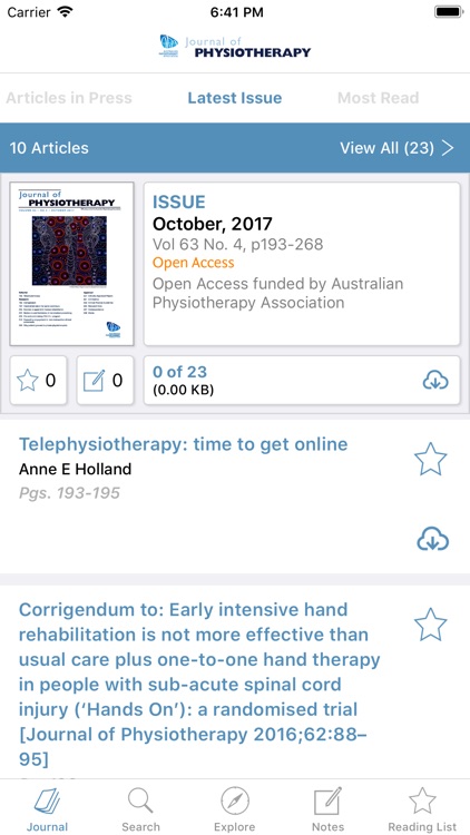 Journal of Physiotherapy