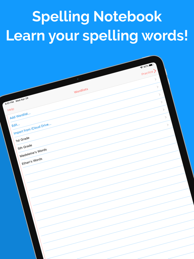 ‎Spelling Notebook: Learn, Test Screenshot