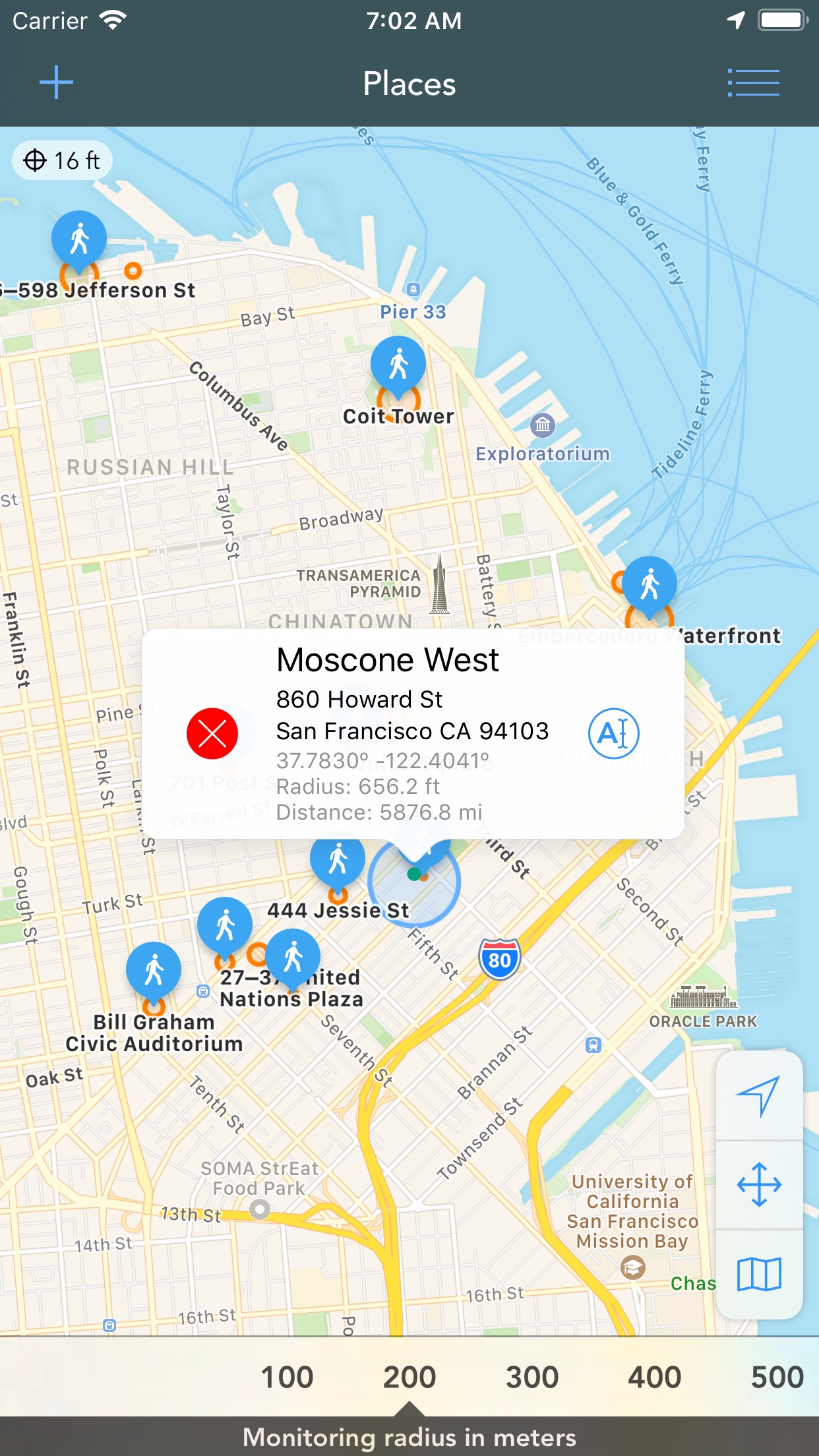 Screenshot do app Geofency Time Tracking