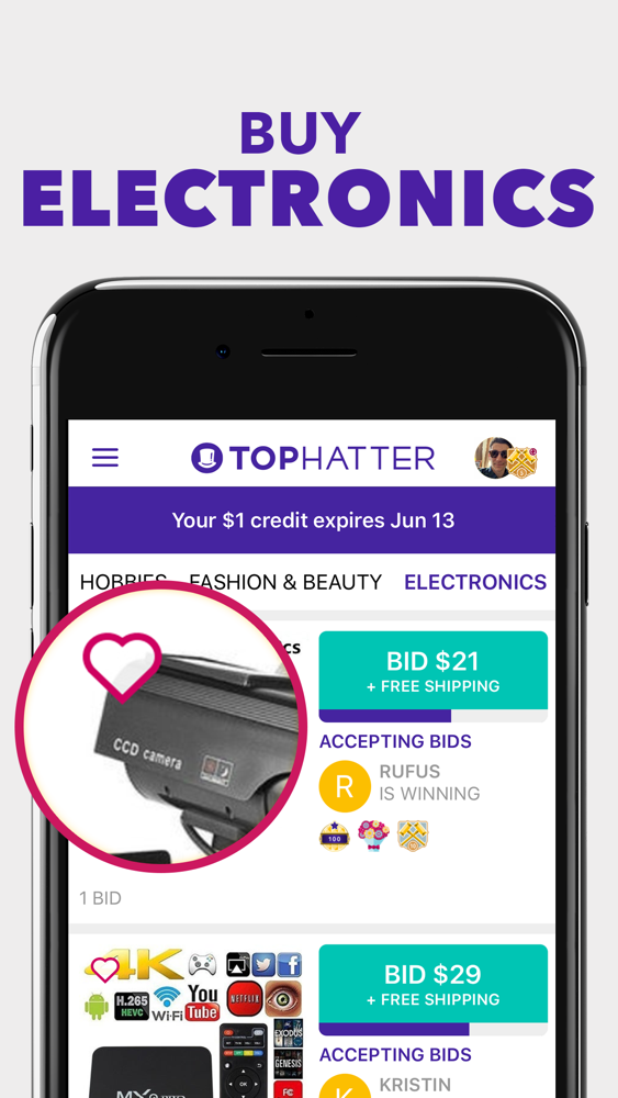 Tophatter: Win Fun Discounts App For IPhone - Free Download Tophatter ...