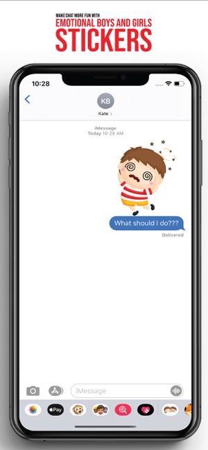 Boy and Girl Emotions Stickers