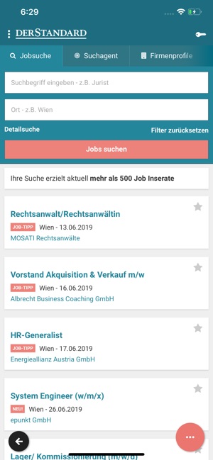 Jobs DER STANDARD