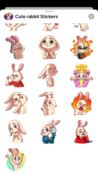 New Lovely Rabbit Stickers HD screenshot 2
