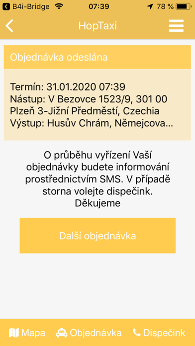 HopTaxi Plzeň screenshot 2