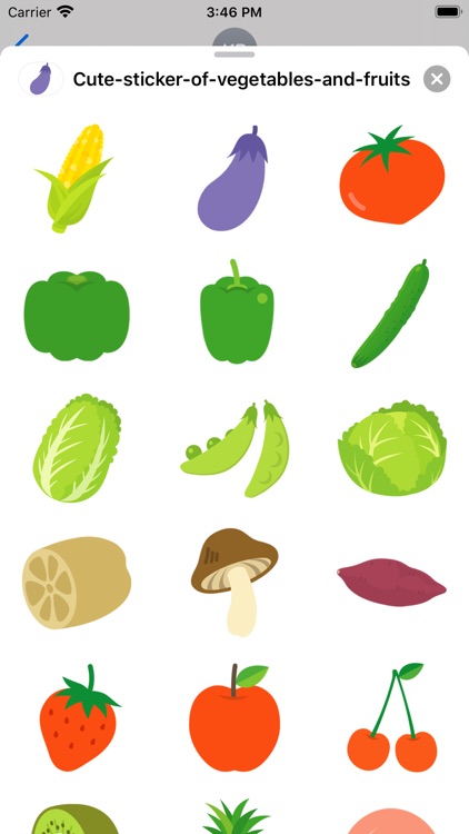 Cute vegetables and fruits
